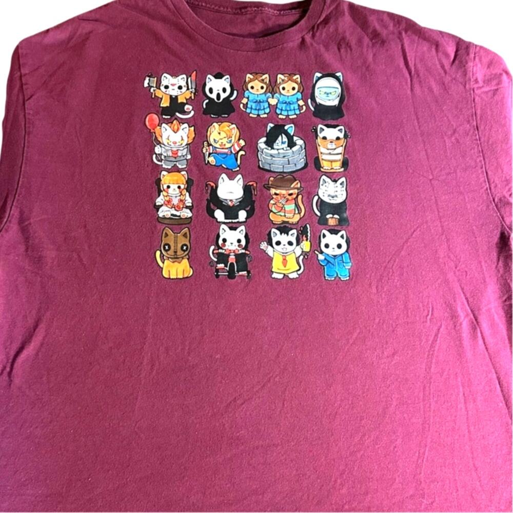 Horror Cats Graphic T Shirt 3XL Halloween Chucky Freddy Jason It Shining Saw